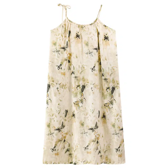 好福份 带胸垫时尚休闲柔软家居服无袖夏季睡裙 女款