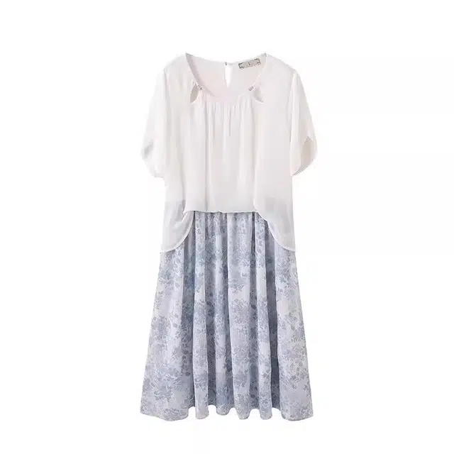 云妃秀 休闲时尚气质短袖连衣裙 女款