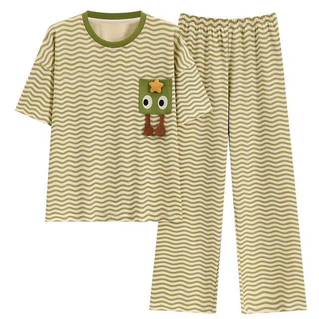 好福份 韩版时尚休闲透气轻便家居服睡衣套装 女款