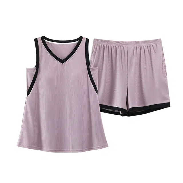 好福份 带胸垫韩版无袖舒适简约柔软家居服睡衣套装 女款