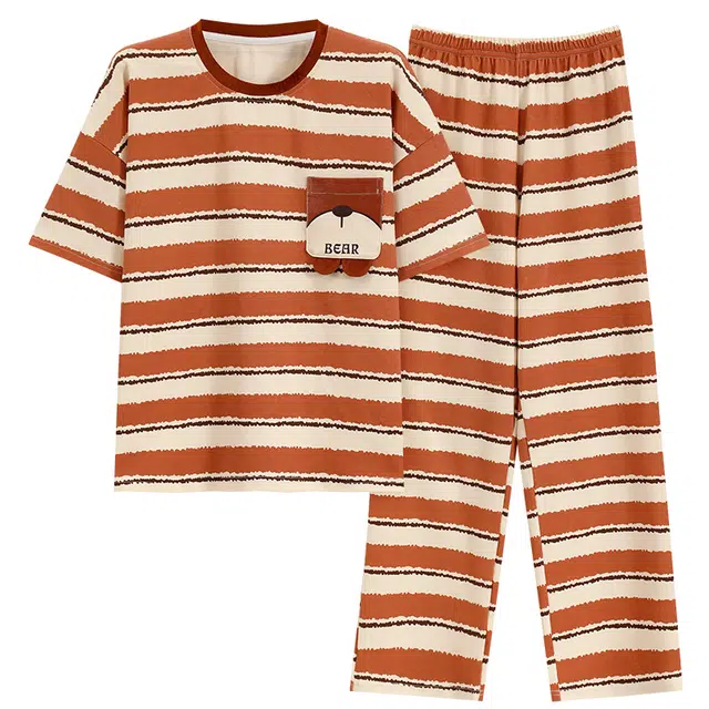 好福份 短袖可外穿休闲透气轻便家居服睡衣套装 女款