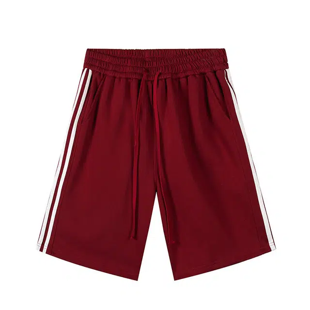 颂希尔 运动五分潮牌条纹痞帅宽松休闲短裤 男女同款