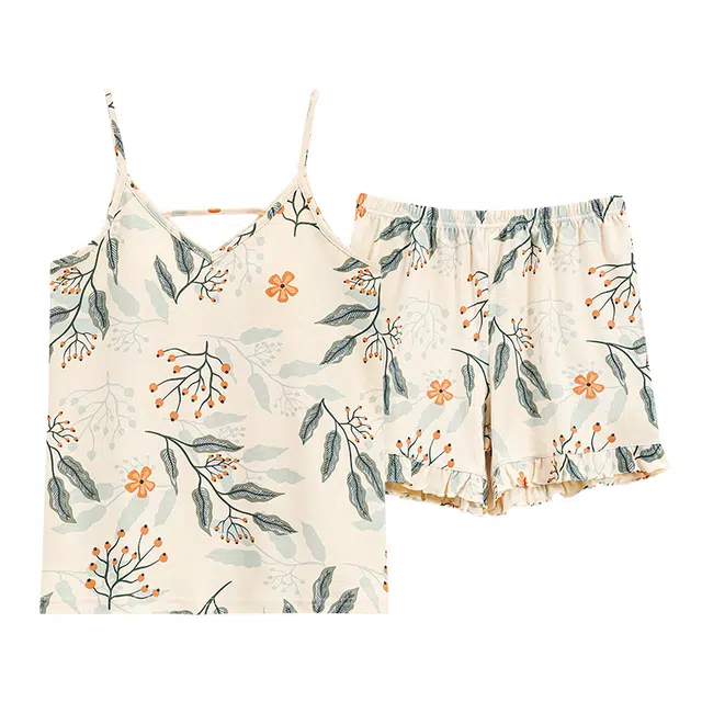 好福份 带胸垫韩版无袖吊带休闲时尚家居服睡衣套装 女款