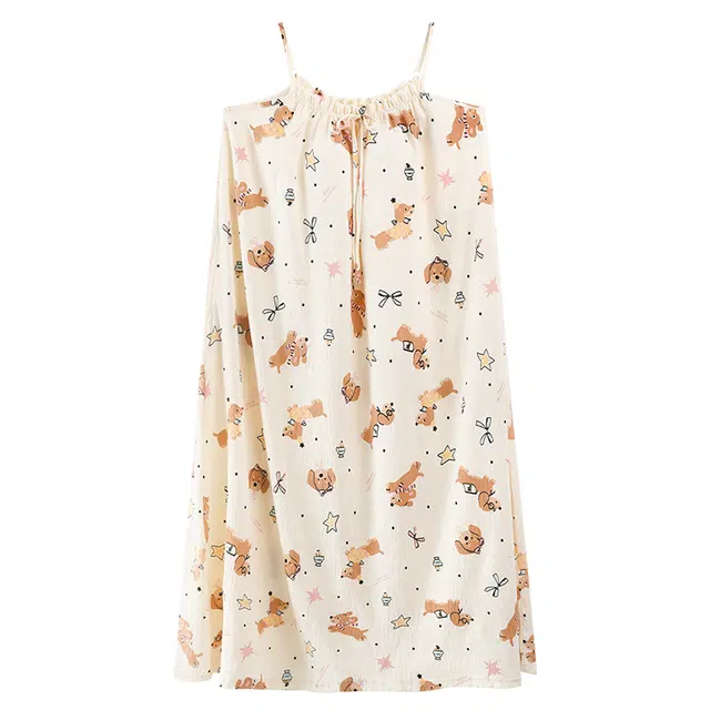 好福份 带胸垫无袖吊带时尚透气休闲家居服睡裙 女款