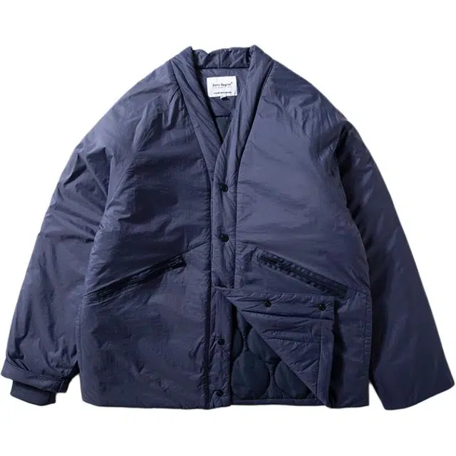 雅鹿 保暖冬季轻便纯色插肩袖无领宽松型长袖夹克 男款