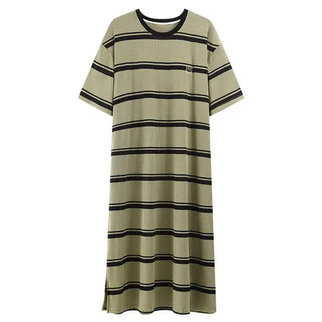 好福份 带胸垫条纹印花短袖时尚可爱轻便家居服睡裙 女款