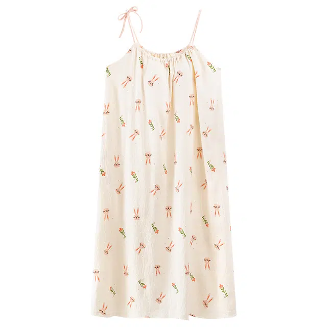 好福份 带胸垫透气柔软家居服无袖夏季睡裙 女款