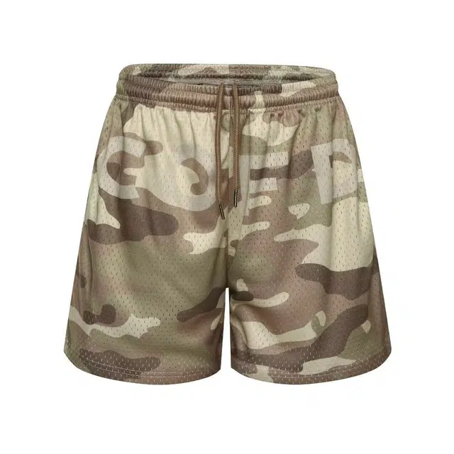 爱肯 复古高街迷彩运动系带松紧腰潮流宽松百搭三分篮球休闲短裤 男女同款