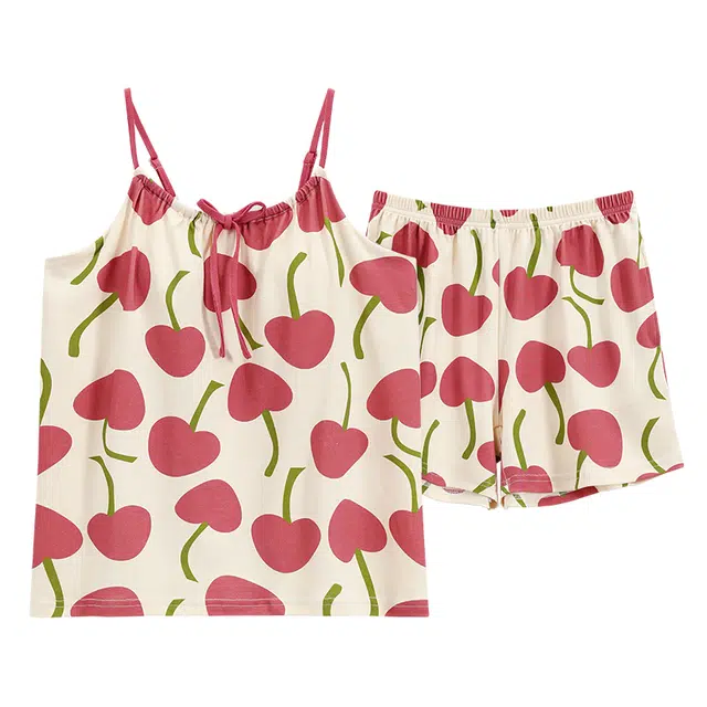 好福份 带胸垫无袖吊带甜美简约时尚家居服睡衣套装 女款