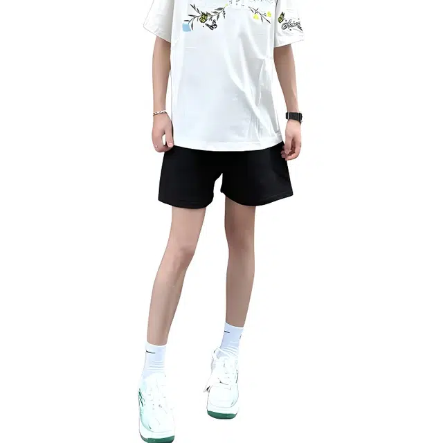 单爵 纯色少年感日系复古舒适百搭系带三分休闲短裤 男女同款