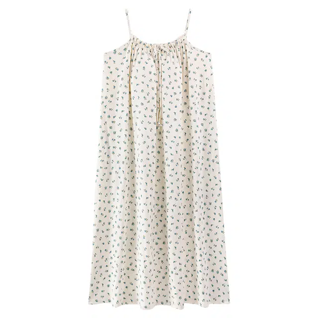 好福份 带胸垫透气可爱柔软家居服无袖吊带夏季睡裙 女款