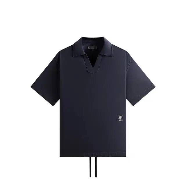 KITH SS25 Washed Denim Glen logoPolo