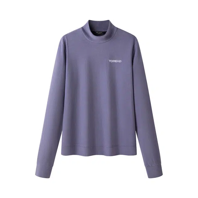 探路者 舒适简约百搭立领纯色保暖长袖卫衣 女款 寂静紫