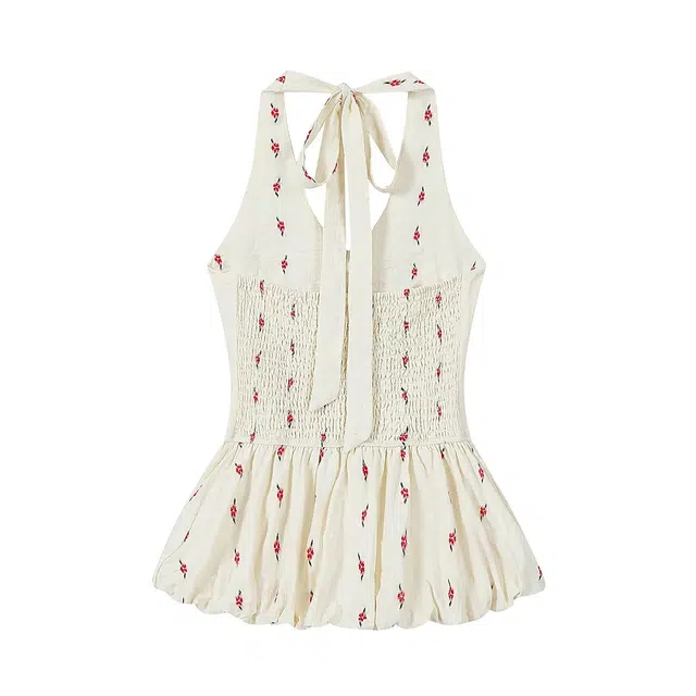 识恩 法式设计感气质减龄洋气无袖挂脖上衣吊带 女款