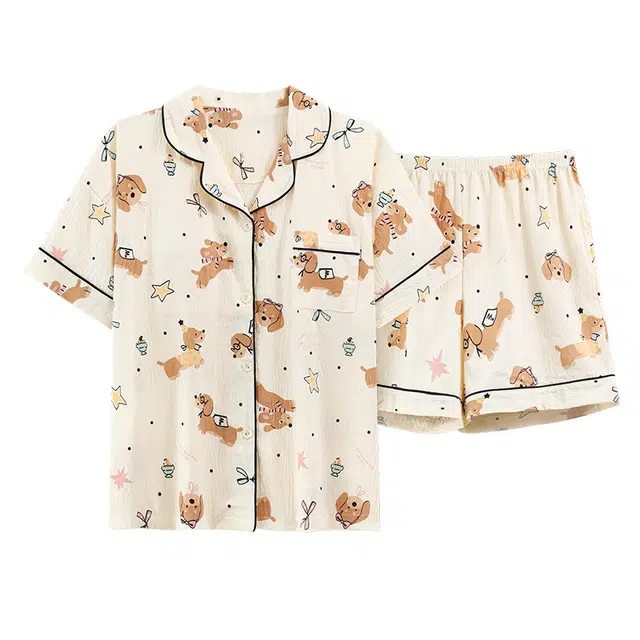 好福份 带胸垫卡通甜美可爱舒适家居服睡衣套装 女款