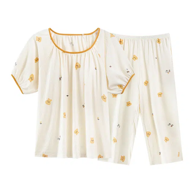 好福份 带胸垫简约透气柔软家居服睡衣套装 女款