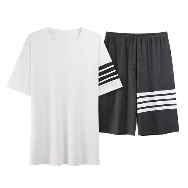 好福份 薄款条纹时尚简约风休闲家居服睡衣套装 男款