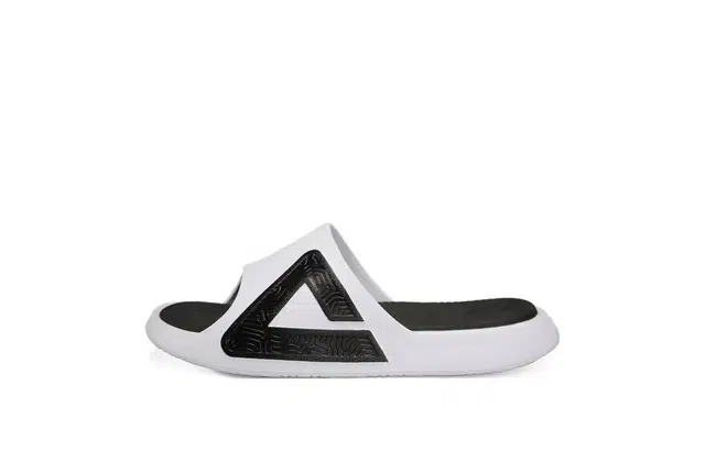 【定制鞋】 匹克 态极 失重引力舒适 运动 潮流 静音防滑防磨一字拖鞋 男女同款 白色