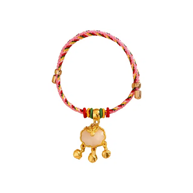 前方大荒野 福运平安锁端午五彩绳转运锁平安扣招财纳福新中式潮流时髦简约时尚小众设计国风气质日常通勤百搭 织物 手绳 女款