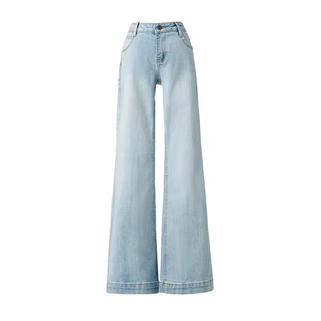 拾籍 合身适中低腰喇叭牛仔裤 女款