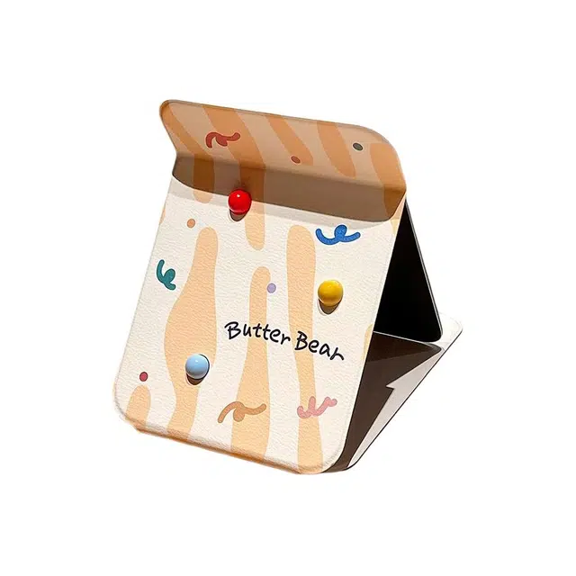 轻迎 可爱折叠折叠镜小镜子随身镜梳妆镜便携旅行宿舍化妆镜 桌面台式