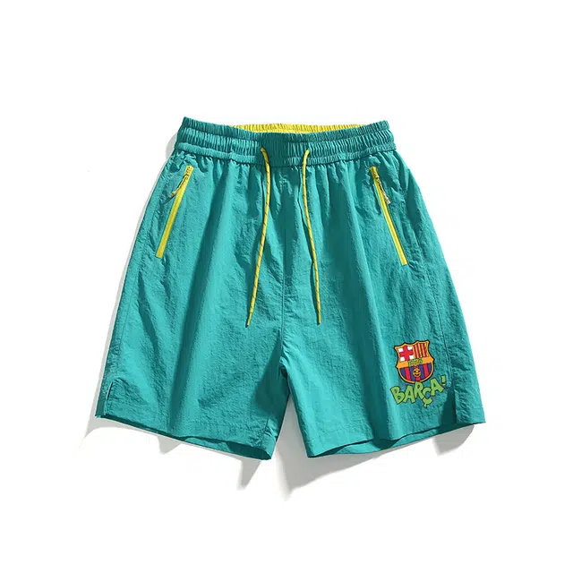 巴塞罗那足球俱乐部 百搭简约复古舒适品牌基础款设计时尚潮流透气休闲短裤 男款