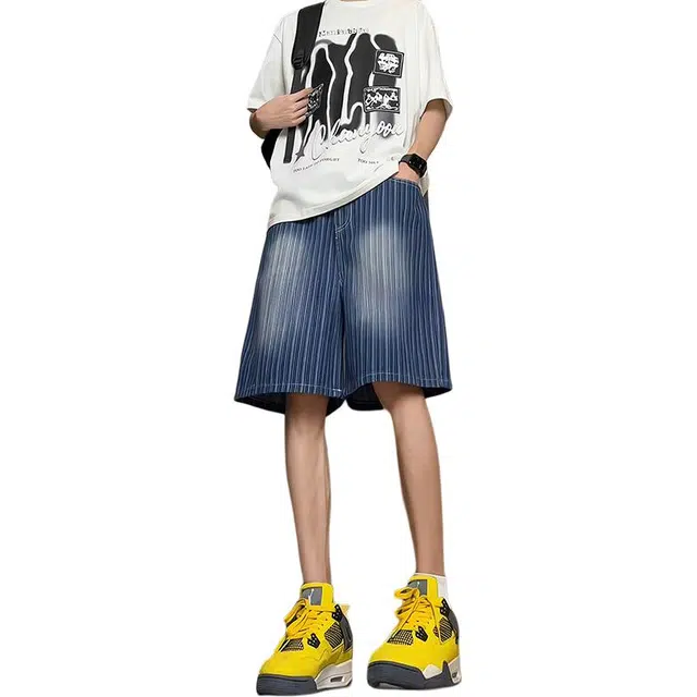 颂希尔 宽松直筒五分潮流透气薄款百搭休闲短裤 男女同款