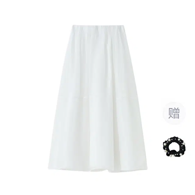 雾闪闪 法式温柔风拼接网纱裙轻奢高级感宽松显瘦遮肚蓬蓬休闲长裙 女款