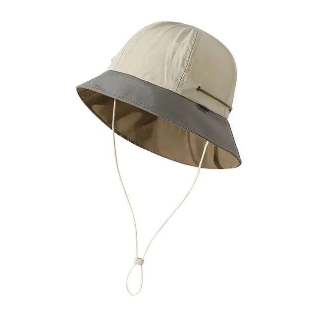 南极人 夏季男女童渔夫帽大檐防紫外线遮阳帽户外出游速干透气太阳帽拼接撞色 轻薄款 防晒帽 儿童款