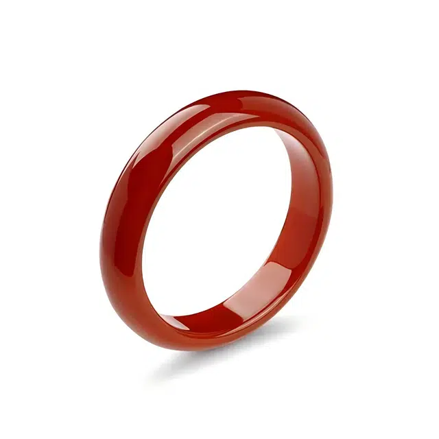 匠锁心玉 朱红宽版玉镯 鸿运圆满 水润清透 新中式 国潮风 汉服旗袍 时尚百搭 清冷典雅高级感 气质温婉 素圈手饰显白#好运 玉髓 手镯 女款