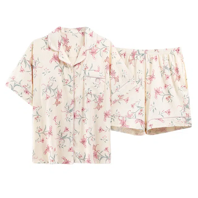 好福份 带胸垫小清新时尚甜美柔软家居服睡衣套装 女款