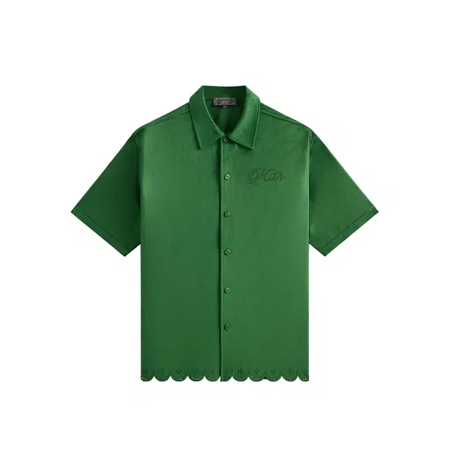 KITH SS25 Isaac Microsuede Buttondown Logo