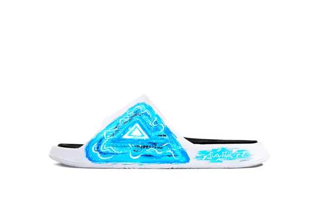 【定制鞋】 匹克 态极 失重引力舒适 运动 潮流 静音防滑防磨一字拖鞋 男女同款 白色