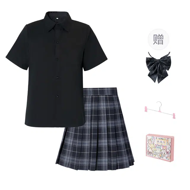 日暮星河 学院风百褶裙半身裙休闲百搭辣妹裙装套装 女款