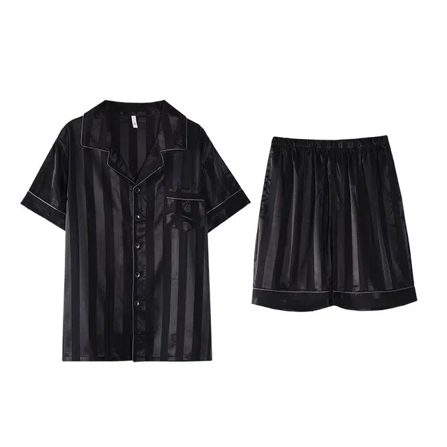 好福份 薄款条纹时尚简约风高级感休闲家居服睡衣套装 男款