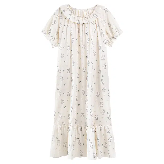 好福份 带胸垫短袖简洁透气可爱家居服睡裙 女款