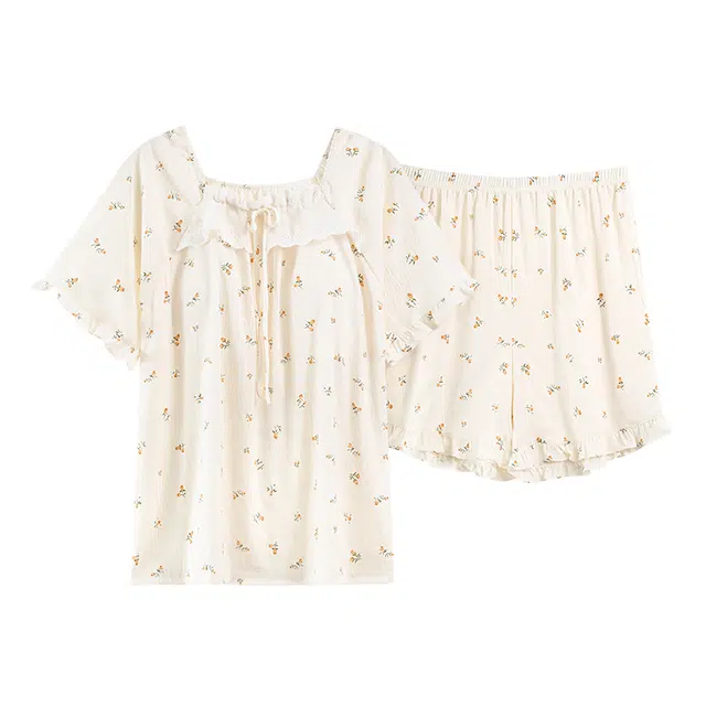 好福份 带胸垫小清新可外穿休闲甜美舒适家居服睡衣套装 女款