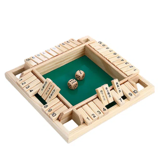 咕轹 木制四面数字翻牌 桌游