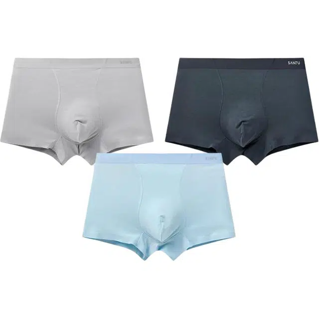 三福 抗菌底裆纯色简约平角裤中腰内裤 男款