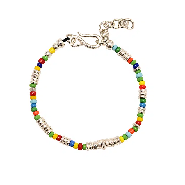 天使之愿 盘缠珠高级设计小众叠戴彩色 琉璃 玉石手链 男女同款情侣款