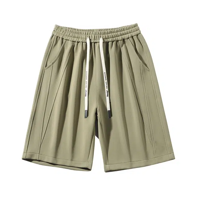 爱肯 日系简约纯色基础款篮球运动百搭系带宽松垂感休闲短裤 男女同款