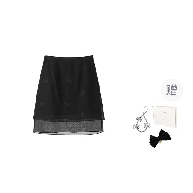 法儿家 夜色花园夏季淡人穿搭小个子时尚半身休闲短裙 女款