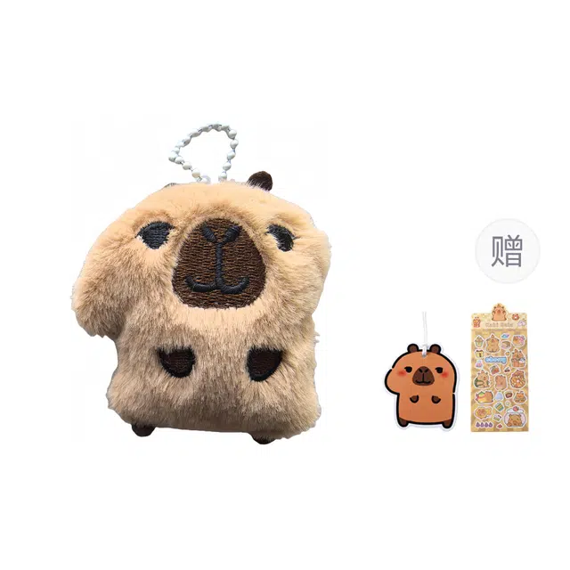 卡皮巴拉小黄豚 卡皮巴拉可爱水豚玩偶书包创意挂饰车挂高级感百搭 毛绒 挂件 男女同款情侣款