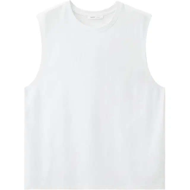 三福 简约宽松外穿纯色背心 男款