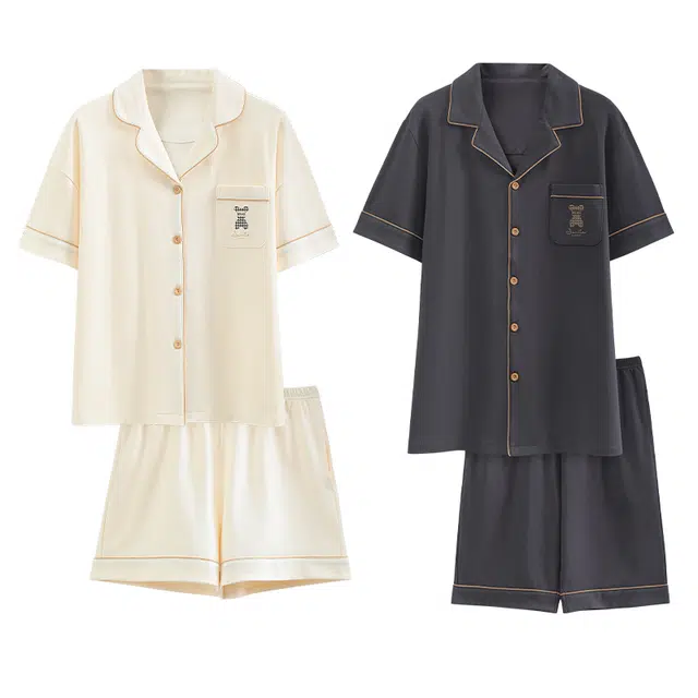 好福份 情侣舒适简约短袖短裤家居服夏季睡衣套装 男女同款