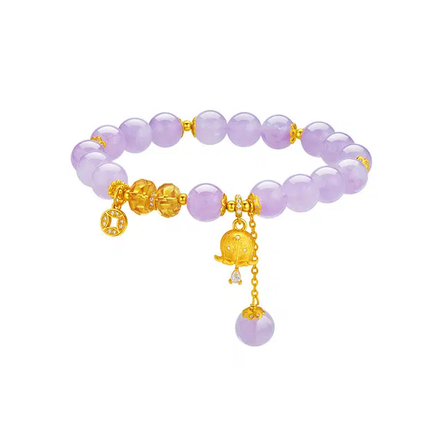 周大生 薰衣草铃兰花 日常通勤 时尚穿搭#好运天然 紫水晶 手链 女款