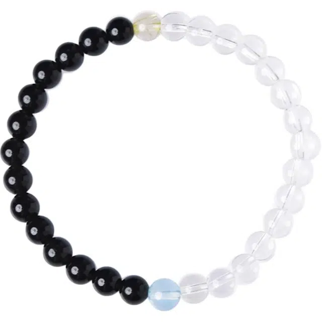 东海世家 国潮新中式国风原创设计果冻感润蓝发晶平安转运小清新气质#好运金眼银眼双眼彩虹眼 黑曜石 玉石手串 男女同款情侣款