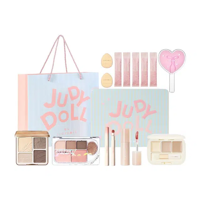 橘朵 六色眼影礼盒彩妆套装 易上色丝绒细闪玻璃唇气色镜面