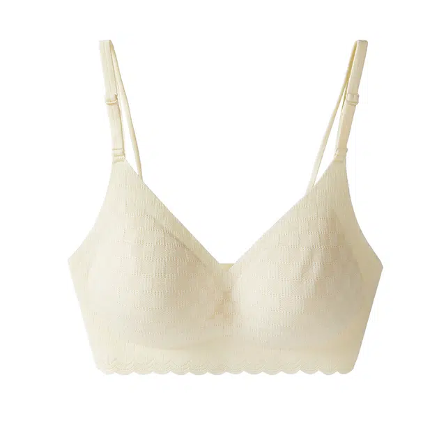 欧迪芬 冰丝透气上托聚拢防下垂高弹力提花点缀不束缚波浪边性感美背凉感文胸 女款