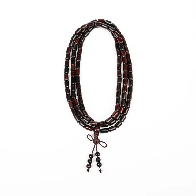 天纵 新中式复古潮流风文玩念珠 高端名贵红木盘玩佛珠素圈 简约禅意多圈叠戴纳福平安转运珠 紫檀属 手串 男女同款情侣款